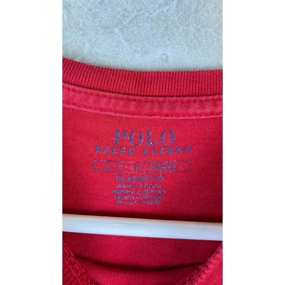 Polo Ralph Lauren T-Shirt Mens Small Red Excellent Classic Fit Pocket Pony